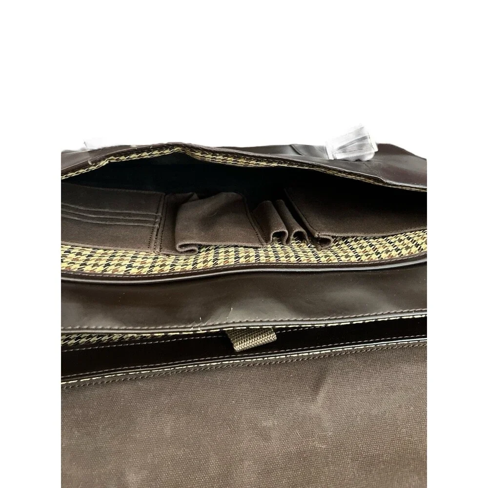 Cutter & Buck Brown Leather Messenger Laptop Bag Briefcase American Classic 16”